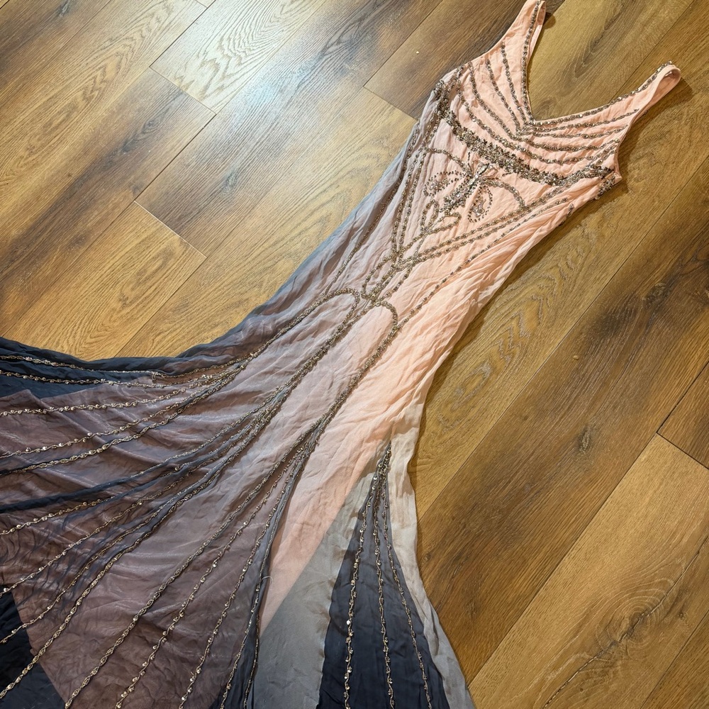 Vintage Y2K 100% Silk Beaded Dress Vintage Beaded Dress Prom Dress Sue Wong - Picture 4 of 17